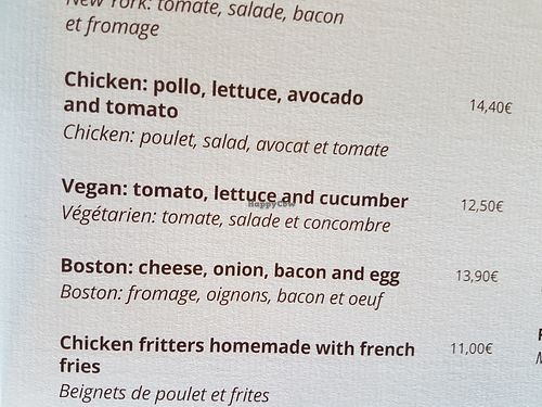 vegan option on menu at Restaurant Singular in Barcelona
