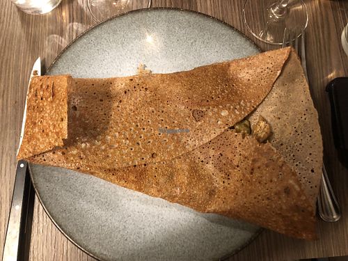 Savory crepe stuffed with tasteful veggies at La Crêperie des Alpes in Aix-les-bains