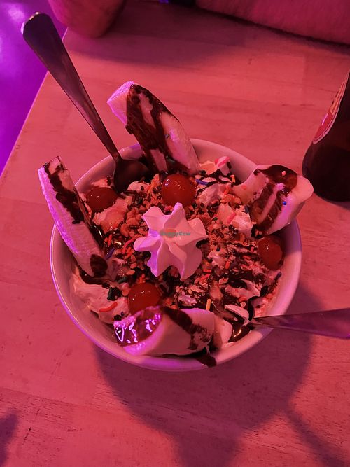 Banana split!  at Huacamole Vegan Food in San Pedro