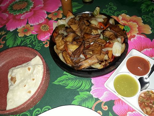 Mushroom fajitas at Salsa Kitchen - Huay Kaew in Chiang Mai