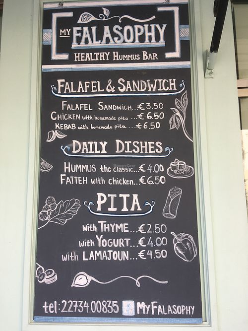 Outside sign. at My Falasophy in Samos