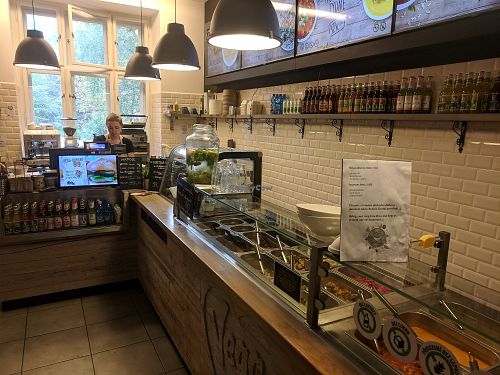 Buffet area at Vegg Go - Miru in Prague