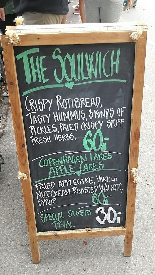 Menu  at Freebird in Copenhagen