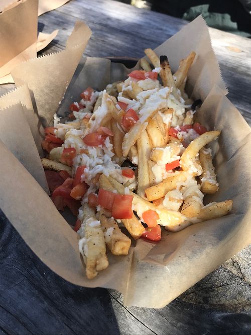 vegan garlic fries  at Mad Batter Food & Film in Sylva