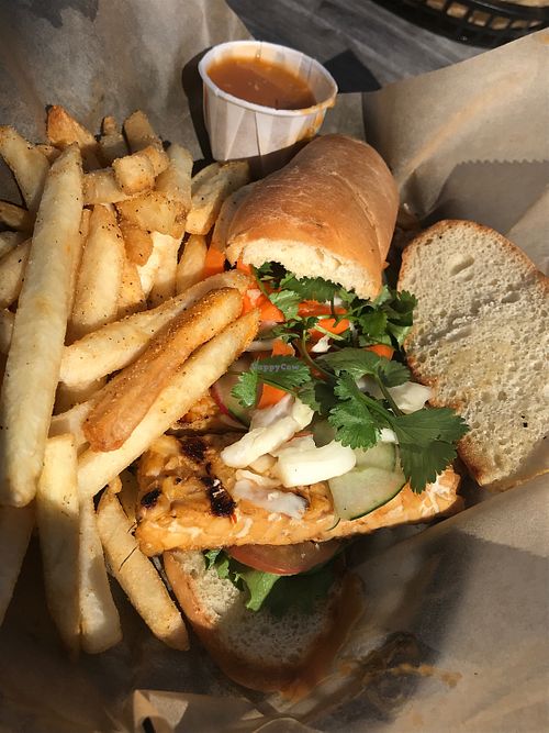 vegan bahn mi hoagie at Mad Batter Food & Film in Sylva