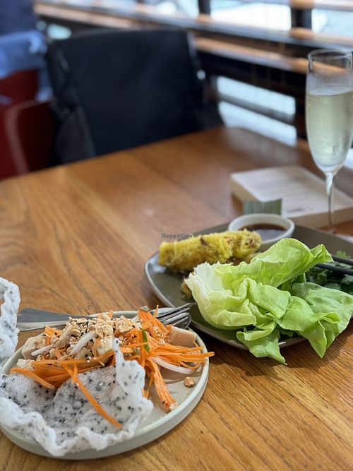 Half spring rolls & jackfruit saladd  at Cafe Hanoi in Auckland