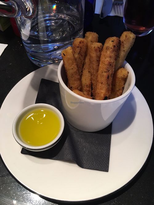 Polenta chips (not vegan as on menu but easily veganised) at Pizza Express - Golden Cross in Oxford