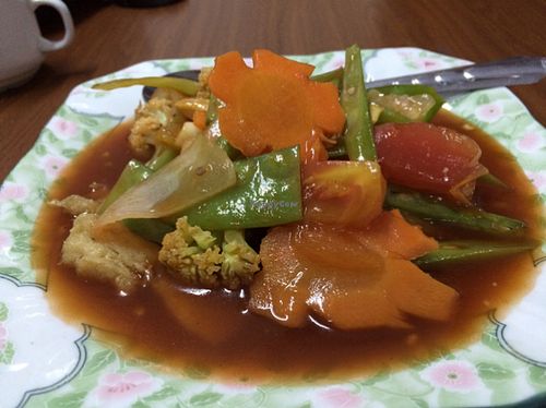 hot and suor crab  at Soe Pyi Swar Vegetarian Centre 斋全素食餐室 in Yangon