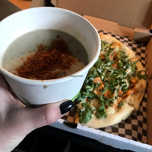 Small oyster mushroom chowder at Die Pie in Edmonton