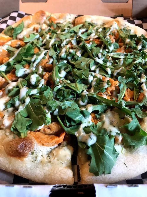 Buffalo “chicken” pizza at Die Pie in Edmonton