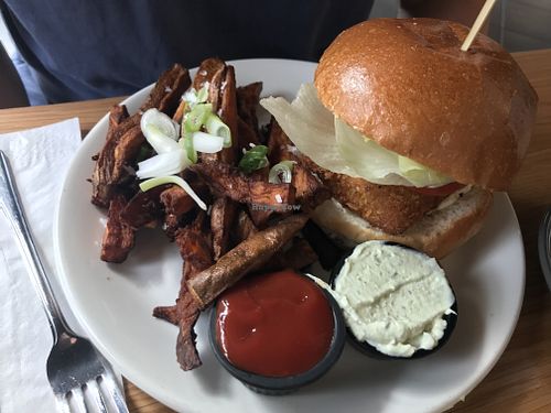 Chicken burger  at Mildreds - Dalston in East London
