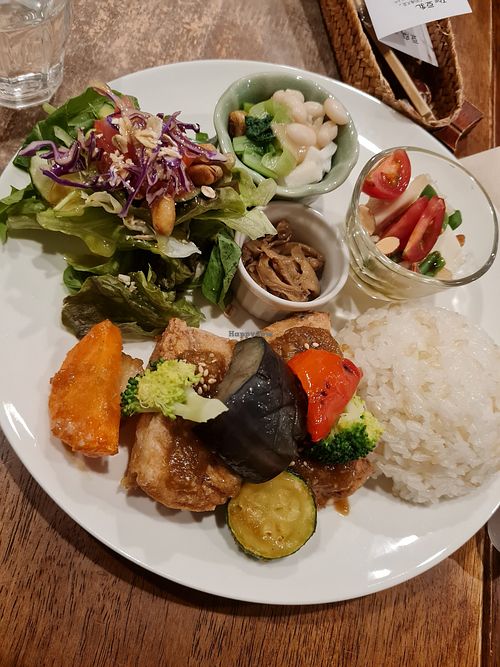 Rice plate at Tofu Room Dy's in Tokyo