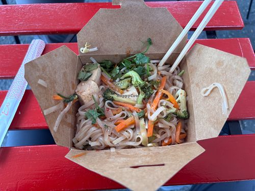 Pad thai with tofu at Salt Spring Wok Bar in Salt Spring Island