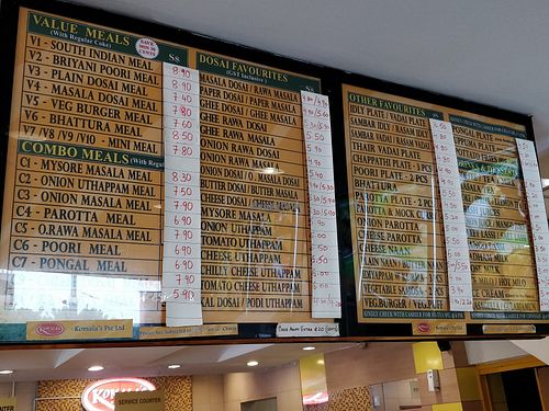 Plain Thosai, Masala tbosai, prata, idly are suitable for vegans at Komala's Restaurant - Farrer Park in Central Singapore