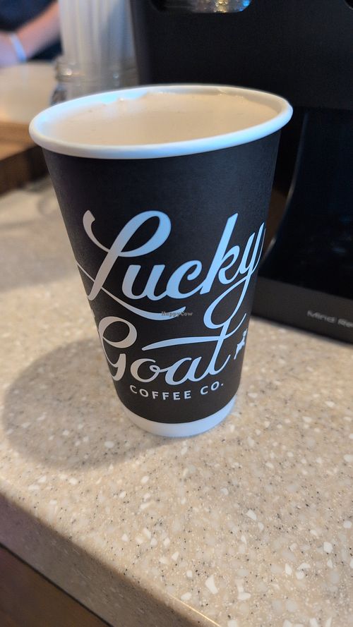 Hot chai oat milk latte at Lucky Goat Coffee in Tallahassee