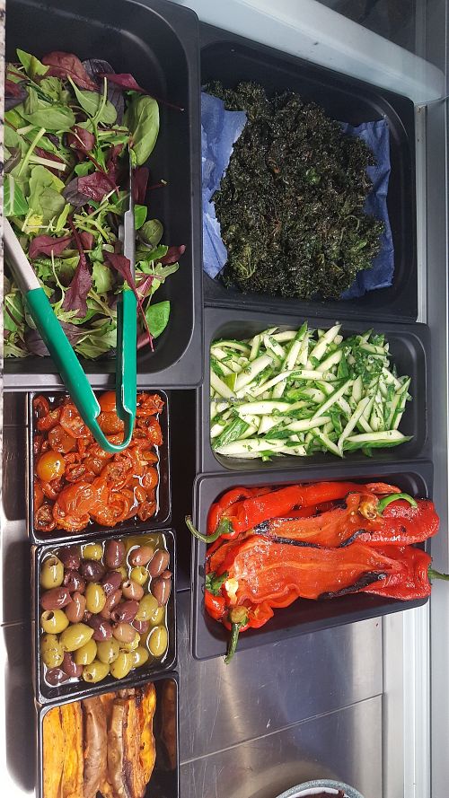 Organic salad bar at Caffi Sïo in Cardiff