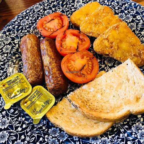 Vegan breakfast with vegan spread! at The Lord Rosebery in Scarborough