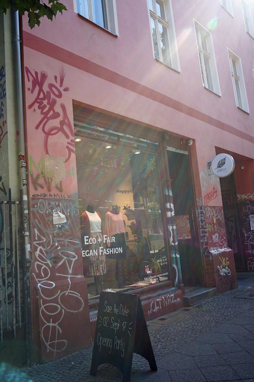 Store front at LOVECO Vegan Shoes in Berlin