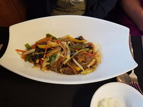 sweet potato noodles (japchae?) at The Korea SY House in Kalamazoo