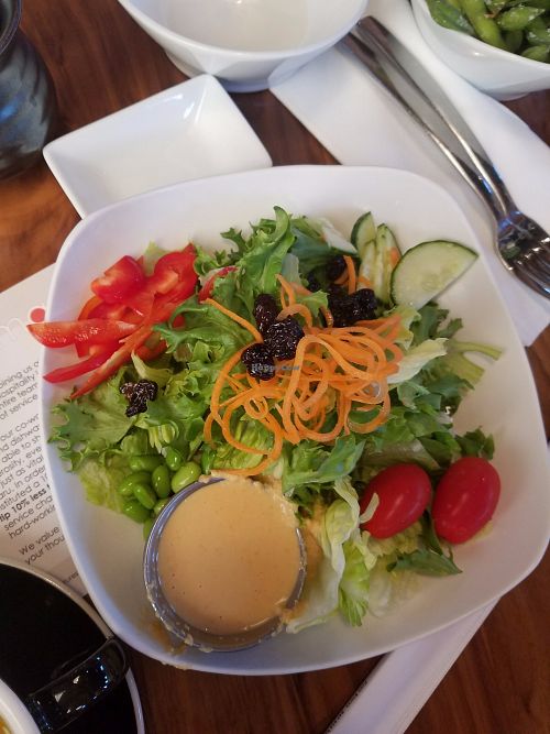 House salad with maru dressing and local veggies at Maru Sushi in Kalamazoo