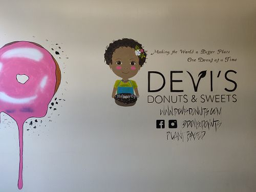 Front wall at Devi's Donuts and Sweets in Long Beach